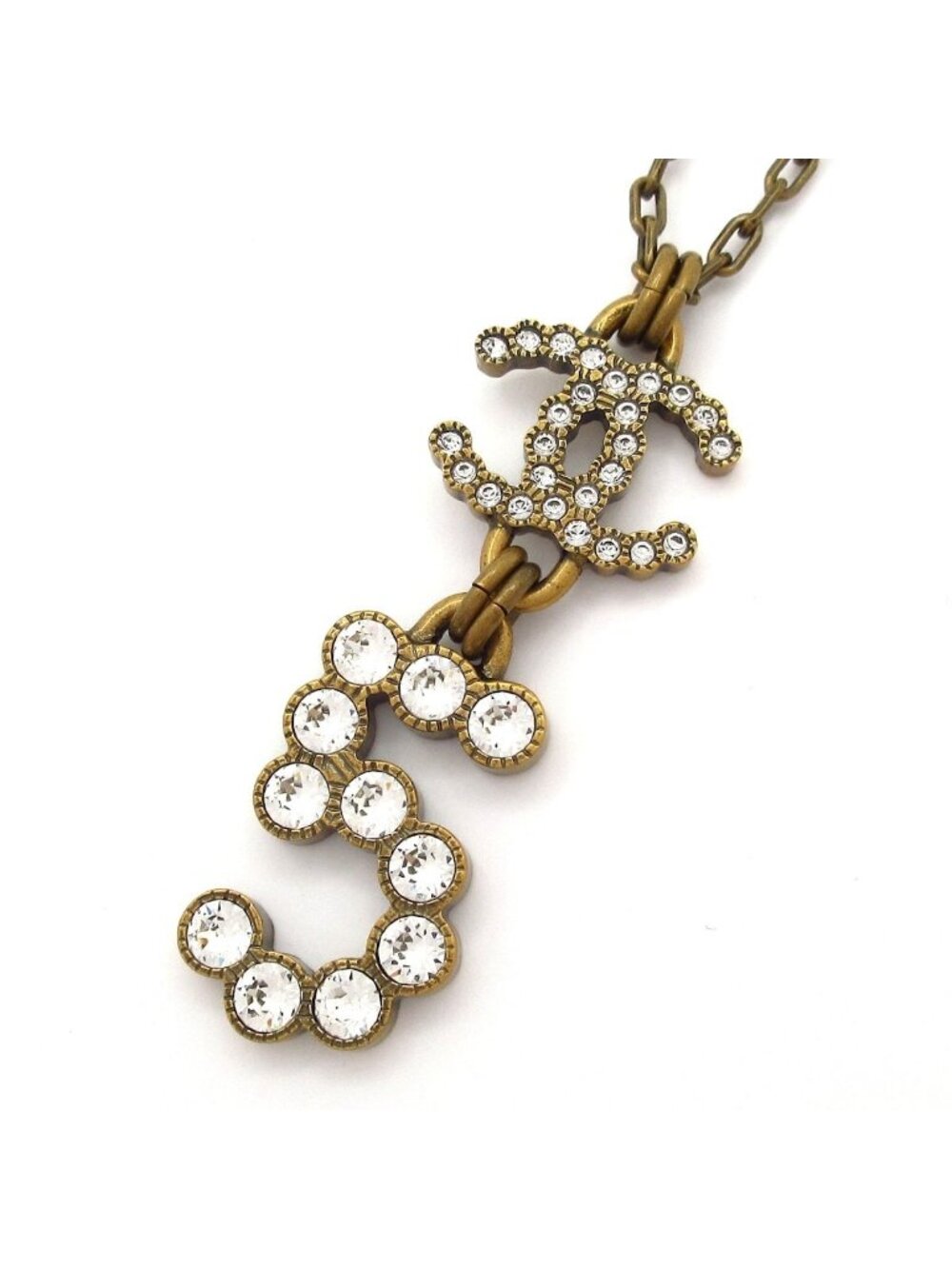 Chanel Necklace Gold Clear